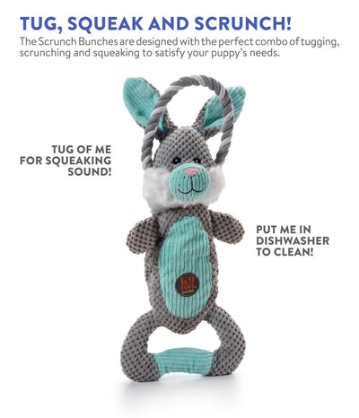 Charming Pets Scrunch Bunch & Squeak Dog Toy - Bunny - Positive Dog Products