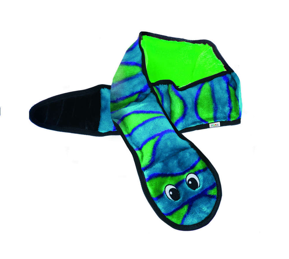 Invincible Snake 6 Squeaker Blue/Green - Outward Hound - Positive Dog Products