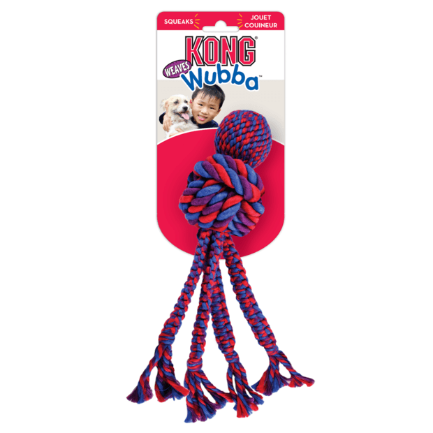 KONG Wubba Weaves with rope Large | Positive Dog Products | Adelaide